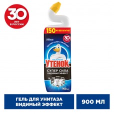 Туалетный утенок гель для унитаза 900мл Суперсила Видимый эффект (удаляет налет и ржавчину) (865020)